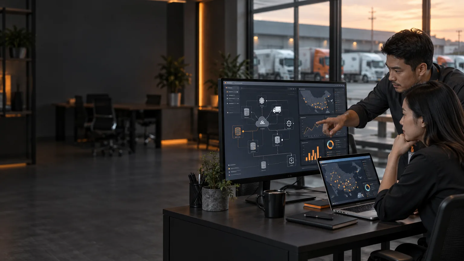 Tim IT meninjau API dan integrasi data armada